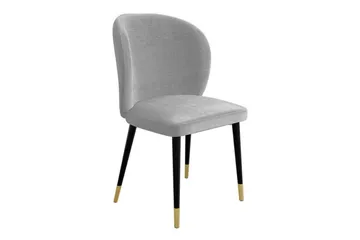 Glenarm Matstol i Sammet med Metallfinish - Ljusgrå - Möbler - Stolar & fåtöljer - Matstol & köksstol