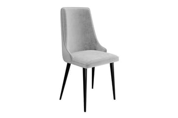 Glenarm Matstol i Sammet med Metallfinish - Ljusgrå - Möbler - Stolar & fåtöljer - Matstol & köksstol