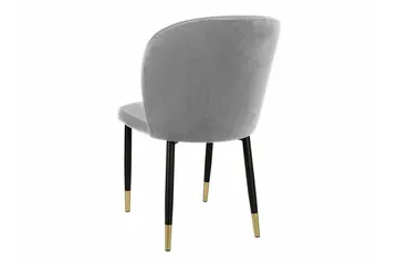 Glenarm Matstol i Sammet med Metallfinish - Ljusgrå - Möbler - Stolar & fåtöljer - Matstol & köksstol
