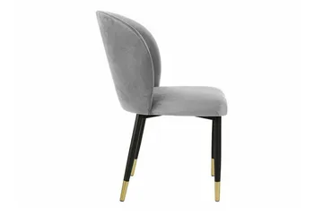 Glenarm Matstol i Sammet med Metallfinish - Ljusgrå - Möbler - Stolar & fåtöljer - Matstol & köksstol