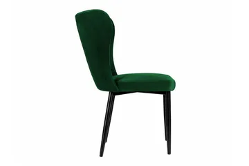Glenarm Matstol i Sammet med Metallfinish - Smaragdgrön - Möbler - Stolar & fåtöljer - Matstol & köksstol