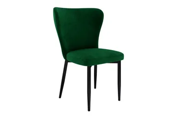 Glenarm Matstol i Sammet med Metallfinish - Smaragdgrön - Möbler - Stolar & fåtöljer - Matstol & köksstol