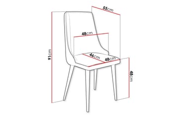Glenarm Matstol i Sammet med Metallfinish - Svart - Möbler - Stolar & fåtöljer - Matstol & köksstol