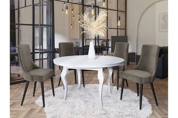 Glenarm Matstol i Sammet med Träben - Taupe - Möbler - Stolar & fåtöljer - Matstol & köksstol