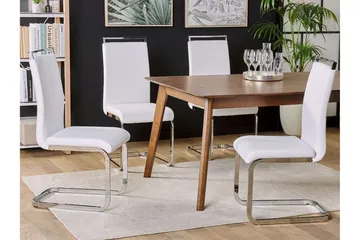 Greedin Matstol i Konstläder med Metallstativ - Vit - Möbler - Stolar & fåtöljer - Matstol & köksstol