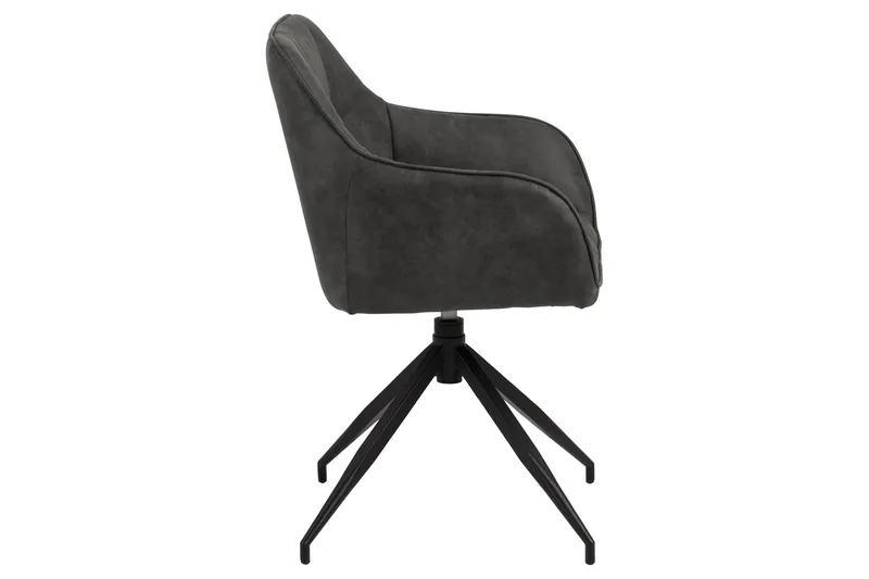 Harford Karmstol Spindelben - Mörkgrå/Matt Svart - Möbler - Stolar & fåtöljer - Matstol & köksstol
