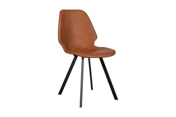 Helena Matstol i Konstläder med Metallben - Cognac - Möbler - Stolar & fåtöljer - Matstol & köksstol