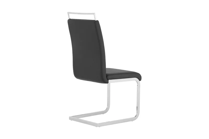 Isoda Matstol & Köksstol i Konstläder med Kromben - Svart - Möbler - Stolar & fåtöljer - Matstol & köksstol