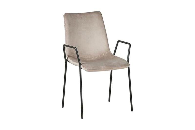 Jeffsy Matstol 2-pack - Sammet/Beigegrå - Möbler - Stolar & fåtöljer - Matstol & köksstol