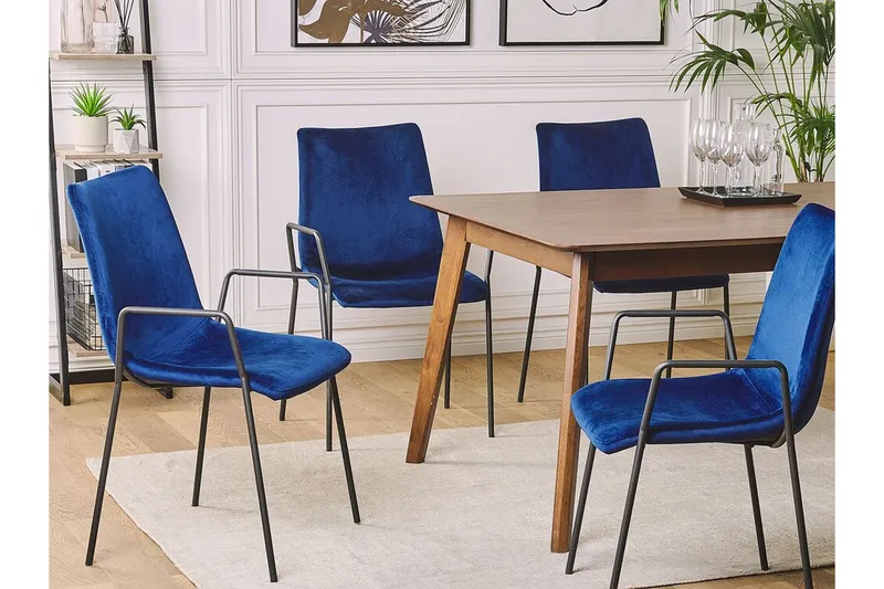 Jeffsy Matstol 2-pack - Sammet/Mörkblå - Möbler - Stolar & fåtöljer - Matstol & köksstol