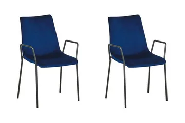 Jeffsy Matstol 2-pack - Sammet/Mörkblå - Möbler - Stolar & fåtöljer - Matstol & köksstol