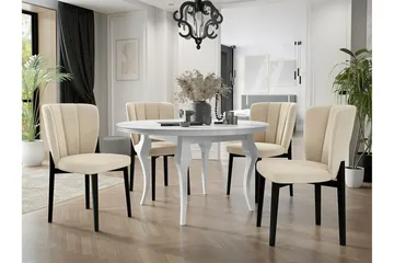 Kendale Matstol i Sammet - Beige - Möbler - Stolar & fåtöljer - Matstol & köksstol