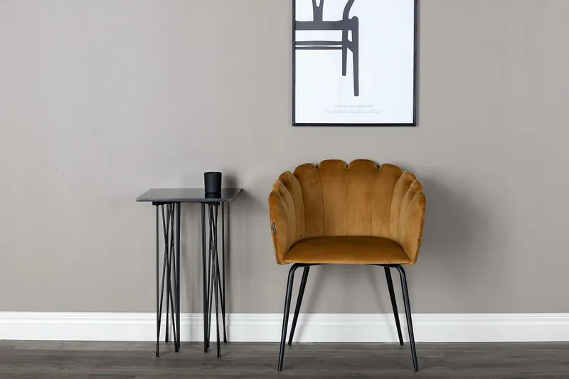 Limhamn Stol Sammet - Gul - Möbler - Stolar & fåtöljer - Matstol & köksstol