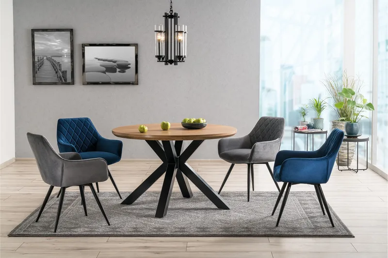 Linsea Karmstol - Sammet/Grå - Möbler - Stolar & fåtöljer - Matstol & köksstol