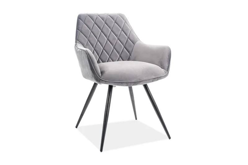Linsea Karmstol - Sammet/Grå - Möbler - Stolar & fåtöljer - Matstol & köksstol