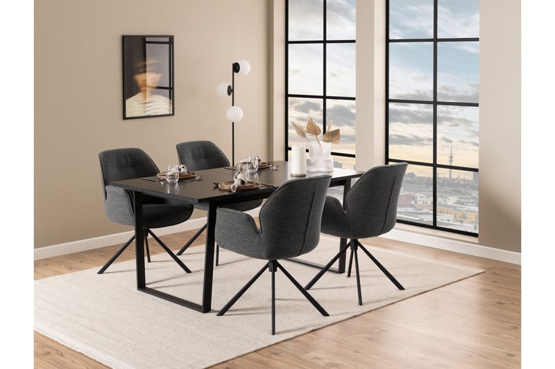 Lipie Matstol i Tyg med Metallben - Grå - Möbler - Stolar & fåtöljer - Matstol & köksstol