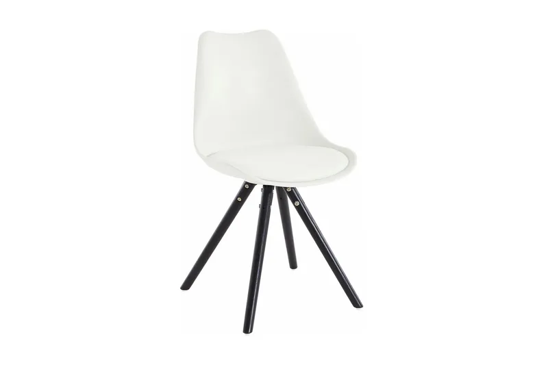 Malik Matstol Konstläder 2-pack, Vit/Ek