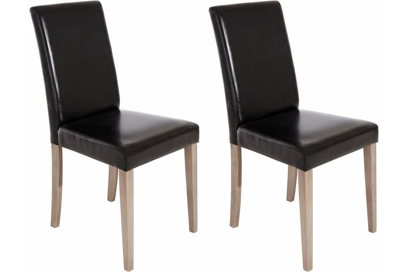 Manya Matstol Konstläder 2-pack - Svart/Ljus Trä - Möbler - Stolar & fåtöljer - Matstol & köksstol