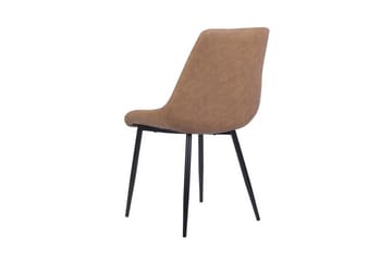 Maribel Klädd Matstol i Konstläder med Metallben - Brun - Möbler - Stolar & fåtöljer - Matstol & köksstol