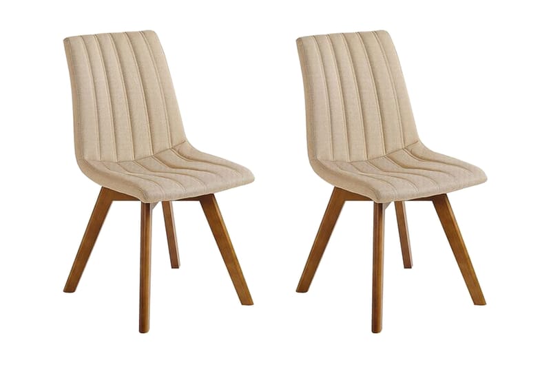 Matstol 2 st beige CALGARY - Beige - Möbler - Stolar & fåtöljer - Matstol & köksstol