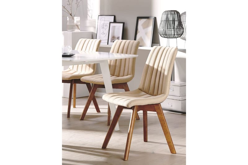Matstol 2 st beige CALGARY - Beige - Möbler - Stolar & fåtöljer - Matstol & köksstol