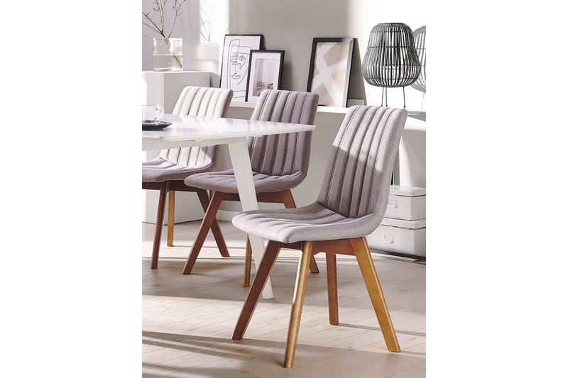 Matstol 2 st brungrå CALGARY - Grå - Möbler - Stolar & fåtöljer - Matstol & köksstol