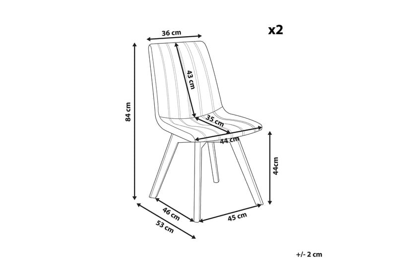 Matstol 2 st brungrå CALGARY - Grå - Möbler - Stolar & fåtöljer - Matstol & köksstol
