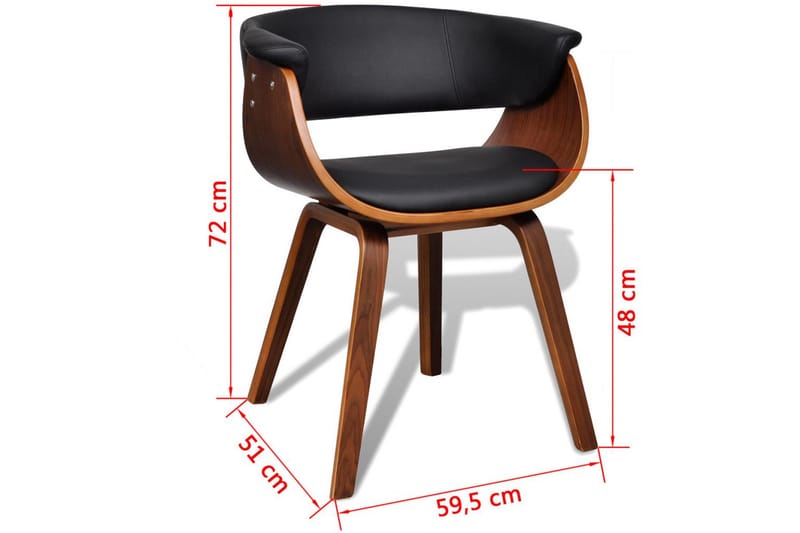 Matstol böjträ och konstläder - Svart - Matstol & köksstol - Karmstol - Sminkstol