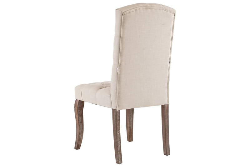 Matstolar 2 st beige linnedesign tyg - Beige - Möbler - Stolar & fåtöljer - Matstol & köksstol