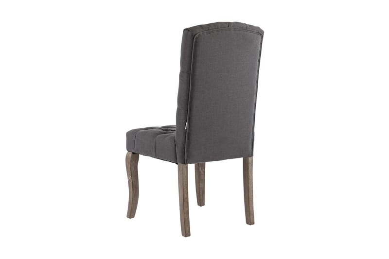 Matstolar 2 st grå linnedesign tyg - Grå - Möbler - Stolar & fåtöljer - Matstol & köksstol