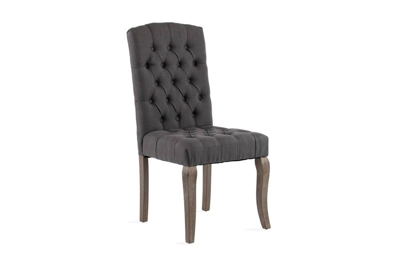 Matstolar 2 st grå linnedesign tyg - Grå - Möbler - Stolar & fåtöljer - Matstol & köksstol