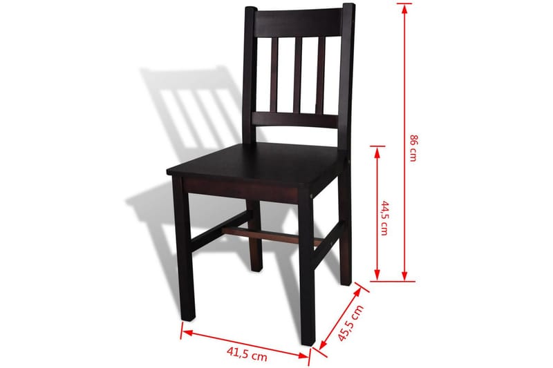 Matstolar 2 st mörkbrun furu - Brun - Matstol & köksstol