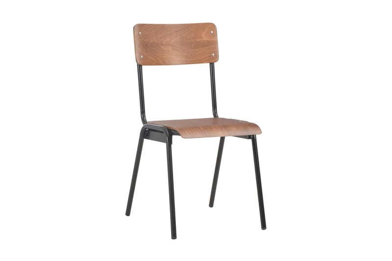 Matstolar 4 st massiv plywood stål brun - Brun - Möbler - Stolar & fåtöljer - Matstol & köksstol