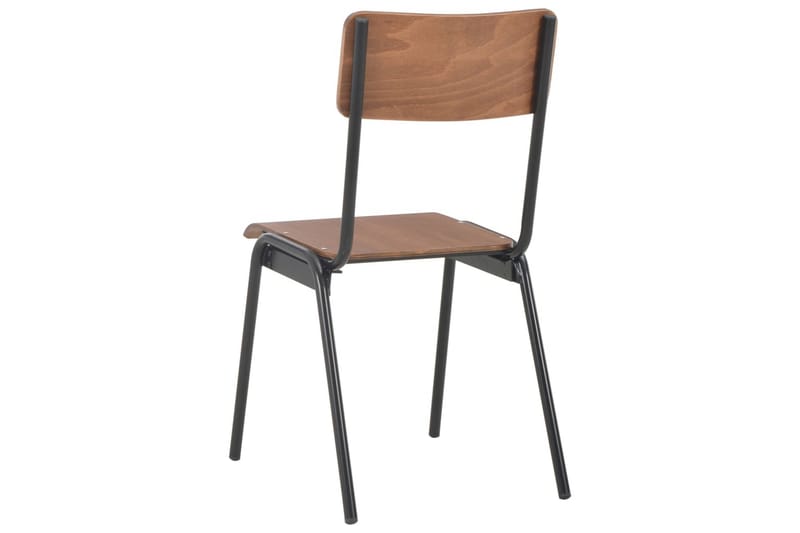 Matstolar 4 st massiv plywood stål brun - Brun - Möbler - Stolar & fåtöljer - Matstol & köksstol