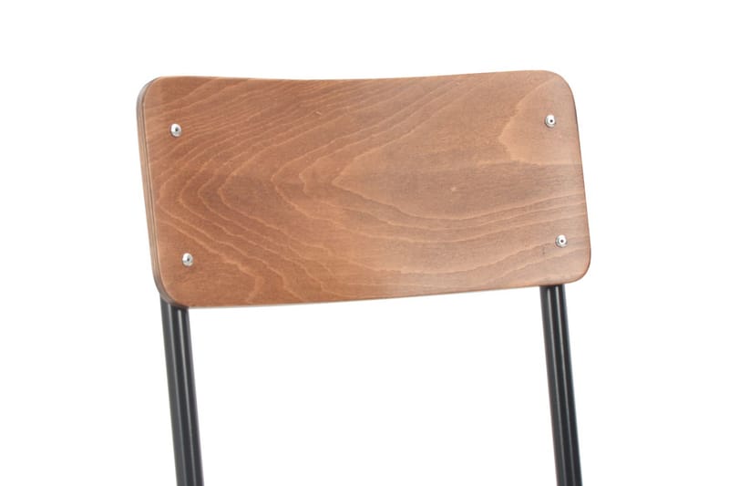 Matstolar 4 st massiv plywood stål brun - Brun - Möbler - Stolar & fåtöljer - Matstol & köksstol