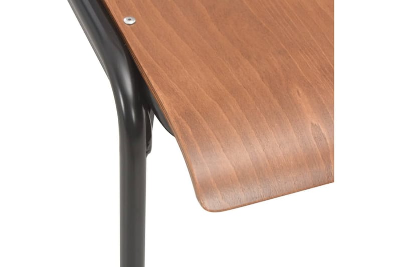 Matstolar 4 st massiv plywood stål brun - Brun - Möbler - Stolar & fåtöljer - Matstol & köksstol