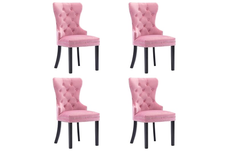 Matstolar 4 st rosa sammet - Rosa - Möbler - Stolar & fåtöljer - Matstol & köksstol