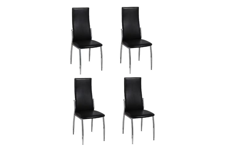 Matstolar 4 st svart konstläder - Svart - Möbler - Stolar & fåtöljer - Matstol & köksstol