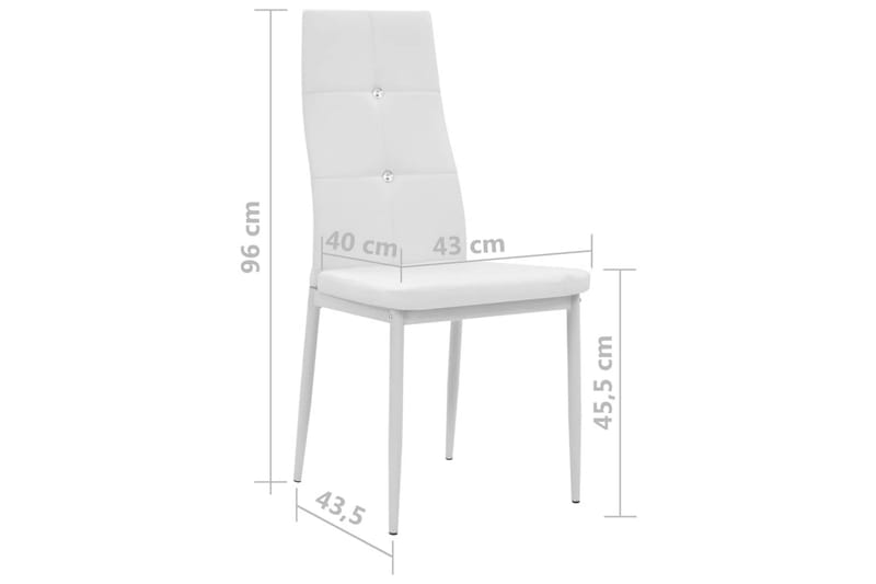 Matstolar 4 st vit konstläder - Vit - Matstol & köksstol