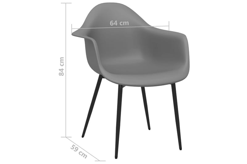 Matstolar 6 st grå PP - Grå - Matstol & köksstol - Karmstol - Sminkstol