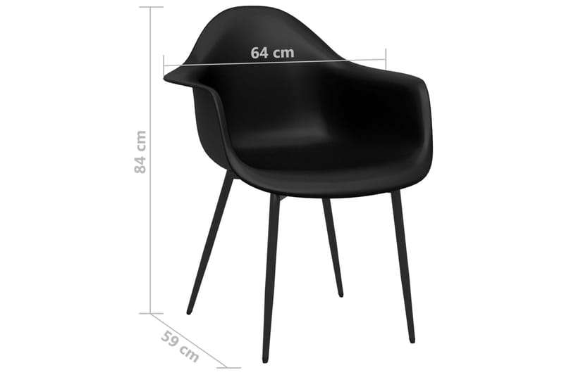 Matstolar 6 st svart PP - Svart - Möbler - Stolar & fåtöljer - Matstol & köksstol