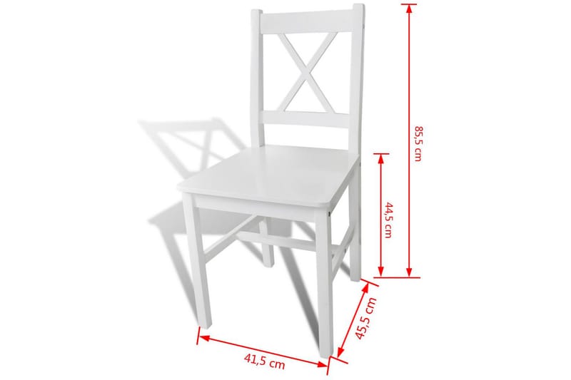 Matstolar 6 st vit furu - Vit - Matstol & köksstol