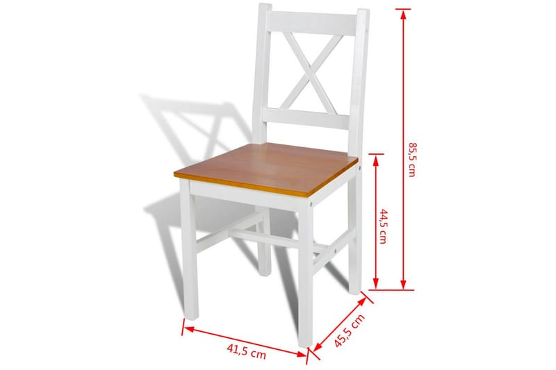 Matstolar 6 st vit furu - Vit - Matstol & köksstol