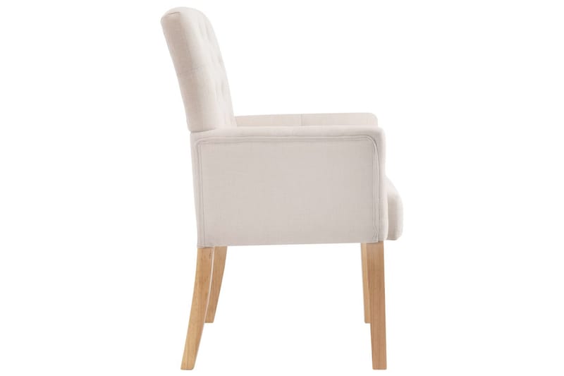Matstolar med armstöd 2 st beige tyg - Beige - Möbler - Stolar & fåtöljer - Matstol & köksstol