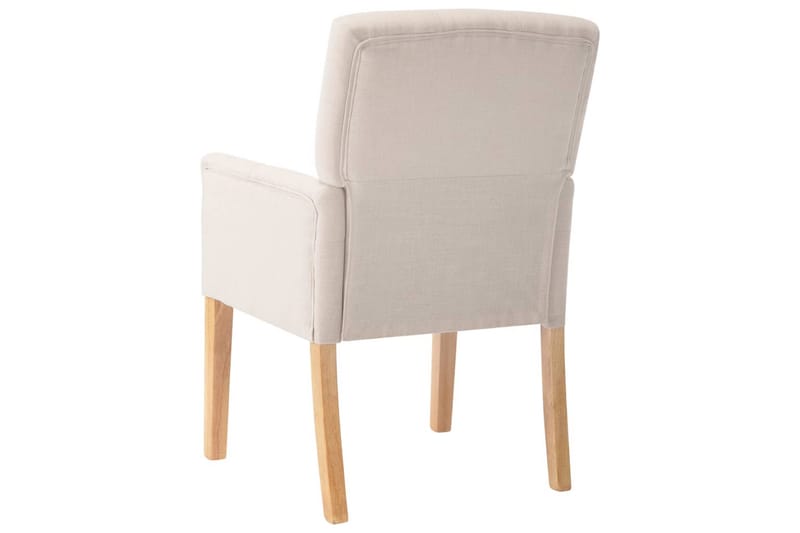 Matstolar med armstöd 2 st beige tyg - Beige - Möbler - Stolar & fåtöljer - Matstol & köksstol