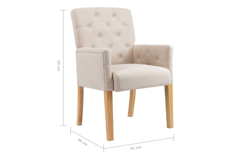 Matstolar med armstöd 4 st beige tyg - Beige - Möbler - Stolar & fåtöljer - Matstol & köksstol