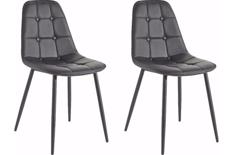 Mireio Kjøkkenstol Konstläder 2-pack - Svart/Metall - Möbler - Stolar & fåtöljer - Matstol & köksstol