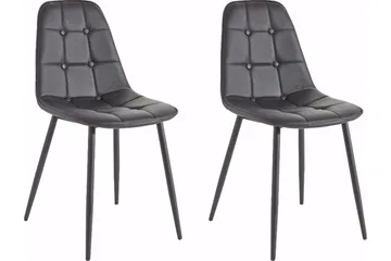 Mireio Kjøkkenstol Konstläder 2-pack - Svart/Metall - Möbler - Stolar & fåtöljer - Matstol & köksstol