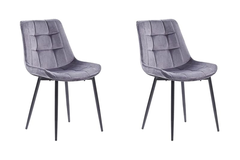 Mustadfors Sammetsstol 2-pack - Grå - Möbler - Stolar & fåtöljer - Matstol & köksstol
