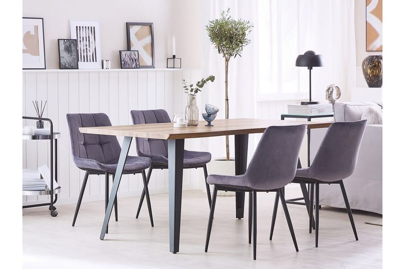 Mustadfors Sammetsstol 2-pack - Grå - Möbler - Stolar & fåtöljer - Matstol & köksstol